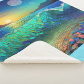 抽象芸術アズールシースケープ シェルパブランケット (3/4)