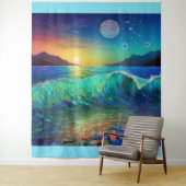 抽象芸術アズールシースケープ タペストリー (インサイチュ)