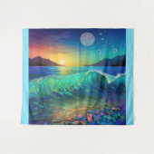 抽象芸術アズールシースケープ タペストリー (正面(横))