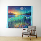 抽象芸術アズールシースケープ タペストリー (インサイチュ(横))