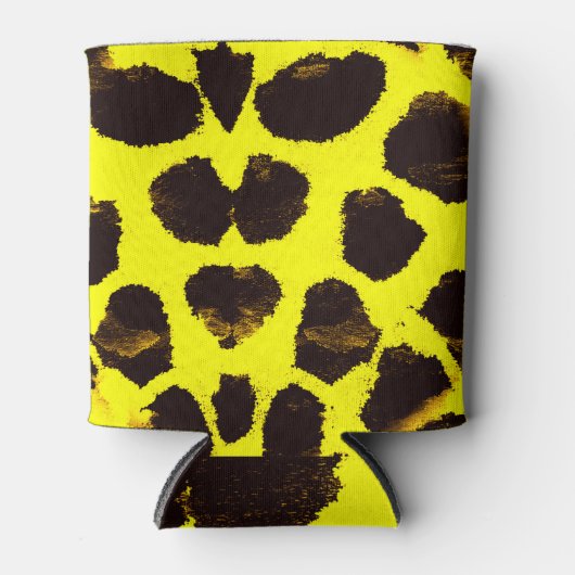 抽象芸術アニマルプリントレオパード水彩 缶クーラー (正面)