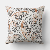 抽象芸術アニマルプリント – テラコッタスワールモダン クッション (正面)