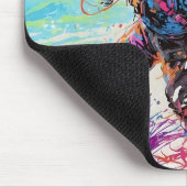 抽象芸術アニメのスキューバダイバー水中コミカル マウスパッド (コーナー)