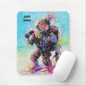 抽象芸術アニメのスキューバダイバー水中コミカル マウスパッド (マウス)