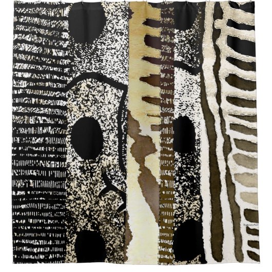 抽象芸術アフリカのジャングル族のパターン シャワーカーテン (正面)