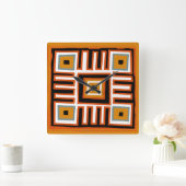 抽象芸術アフリカの幾何学模様 スクエア壁時計 (ホーム)