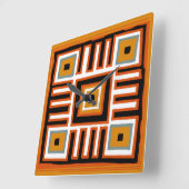 抽象芸術アフリカの幾何学模様 スクエア壁時計 (傾斜)