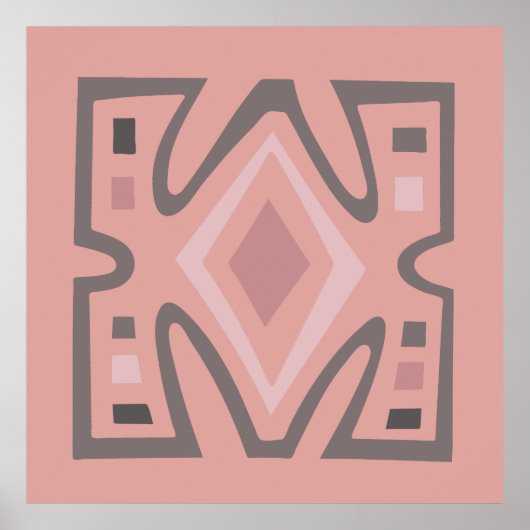 抽象芸術アフリカの幾何学模様 ポスター (正面)