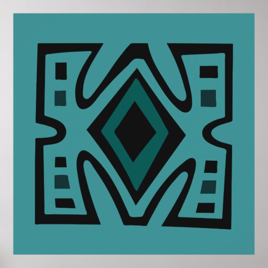 抽象芸術アフリカの幾何学模様 ポスター (正面)