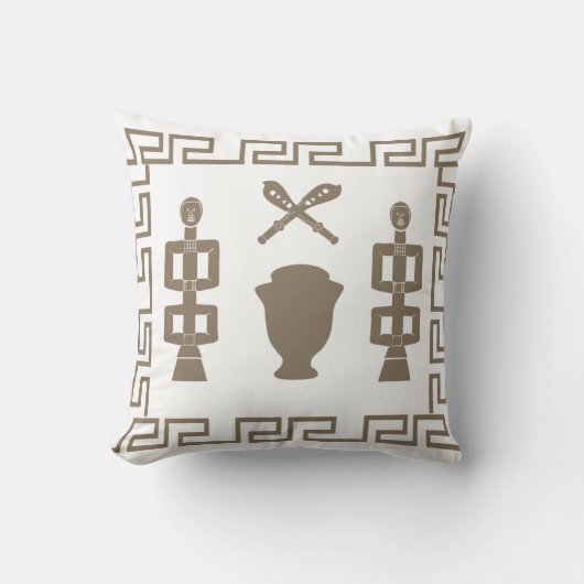 抽象芸術アフリカの部族の儀式シーンアート クッション (正面)