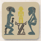 抽象芸術アフリカの部族の儀式シーンアート コースター (正面)