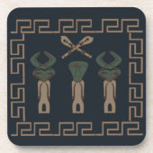 抽象芸術アフリカの部族の儀式シーンアート コースター (正面)