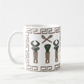 抽象芸術アフリカの部族の儀式シーンアート コーヒーマグカップ (左)