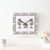 抽象芸術アフリカの部族の儀式シーンアート スクエア壁時計 (ホーム)