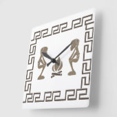 抽象芸術アフリカの部族の儀式シーンアート スクエア壁時計 (傾斜)