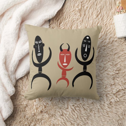 抽象芸術アフリカの部族の儀式踊り クッション (ブランケット)