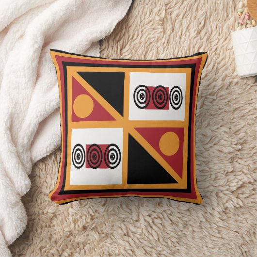 抽象芸術アフリカの部族の幾何学的パターン クッション (ブランケット)