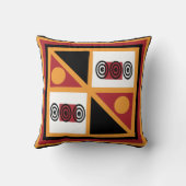 抽象芸術アフリカの部族の幾何学的パターン クッション (裏面)
