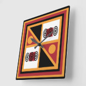 抽象芸術アフリカの部族の幾何学的パターン スクエア壁時計 (傾斜)