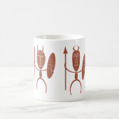 抽象芸術アフリカの部族の戦士アート コーヒーマグカップ (中央)