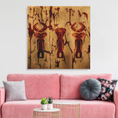 抽象芸術アフリカの部族の洞窟スケッチ キャンバスプリント (インサイチュ (リビング))