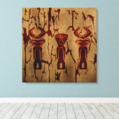 抽象芸術アフリカの部族の洞窟スケッチ キャンバスプリント (インサイチュ (ウッドフロア))