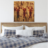 抽象芸術アフリカの部族の洞窟スケッチ キャンバスプリント (インサイチュ (寝室))