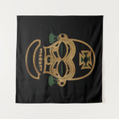 抽象芸術アフリカの部族マスクスケッチ タペストリー (正面(横))