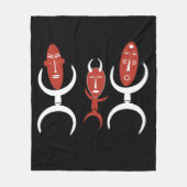 抽象芸術アフリカの部族踊り民族 フリースブランケット (正面)