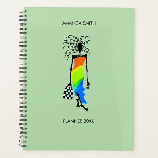 抽象芸術アフリカアートエレガントファッションレディプランナー プランナー手帳 (正面)