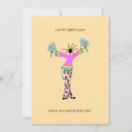 抽象芸術アフリカアートハピネス誕生日 カード