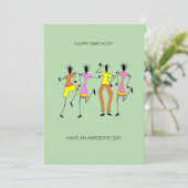 抽象芸術アフリカアート素晴らしパーティー時間誕生日 カード (スタンド正面)