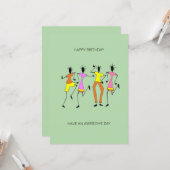 抽象芸術アフリカアート素晴らしパーティー時間誕生日 カード (正面/裏面インサイチュ)