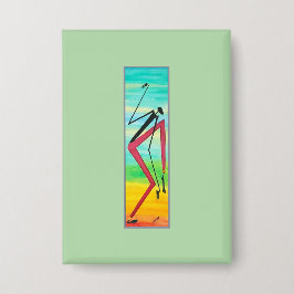 抽象芸術アフリカアート、水彩トリッキーなダンサー 缶バッジ