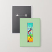 抽象芸術アフリカアート、水彩トリッキーなダンサー 缶バッジ (正面/裏面)