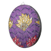 抽象芸術アフリカアート:紫の情熱の波 ダーツボード (正面右)