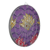 抽象芸術アフリカアート:紫の情熱の波 ダーツボード (正面左)