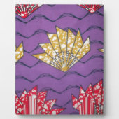 抽象芸術アフリカアート：紫の情熱の波 フォトプラーク (正面)