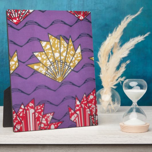 抽象芸術アフリカアート：紫の情熱の波 フォトプラーク (側面)