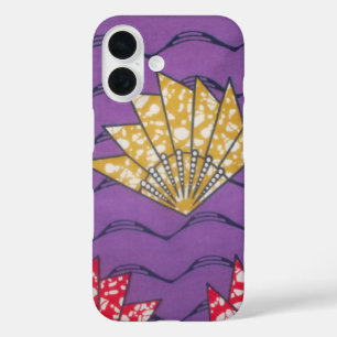 抽象芸術アフリカアート:紫の情熱の波。 iPhone 16ケース