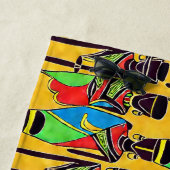 抽象芸術アフリカ姿オンイエロー ビーチタオル (インサイチュ)