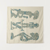 抽象芸術アフリカ部族ポートレート タペストリー (正面(横))