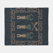 抽象芸術アフリカ部族ポートレート フリースブランケット (正面(横))