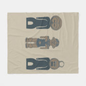 抽象芸術アフリカ部族ポートレート フリースブランケット (正面(横))