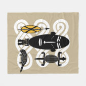 抽象芸術アフリカ部族ポートレート フリースブランケット (正面(横))