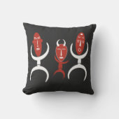 抽象芸術アフリカ部族踊りポートレート クッション (正面)