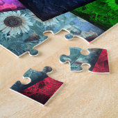 抽象芸術アポップ・アートのートヒマワリ ジグソーパズル (側面)