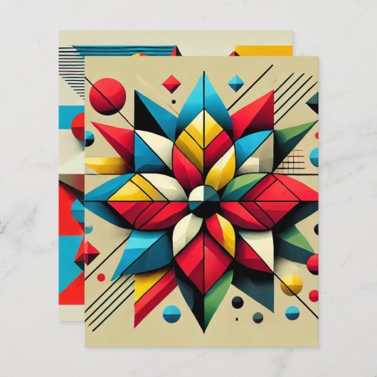 抽象芸術アポップ・アートのートポインセチア紙 (正面/裏面)