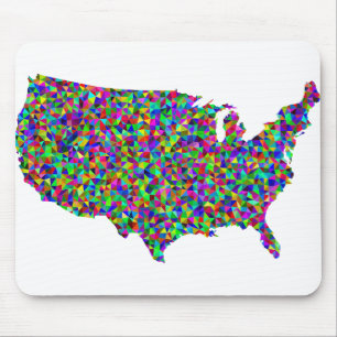 抽象芸術アメリカの地図 マウスパッド