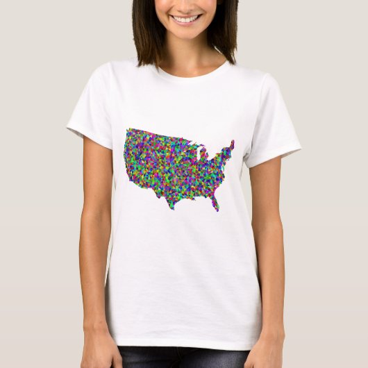 抽象芸術アメリカの地図 Tシャツ (正面)